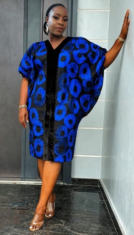 Robe évasée mi-longue africaine Bibitayo