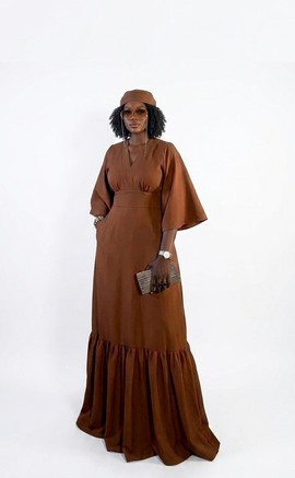 Women's Maxi Dress Rust Brown