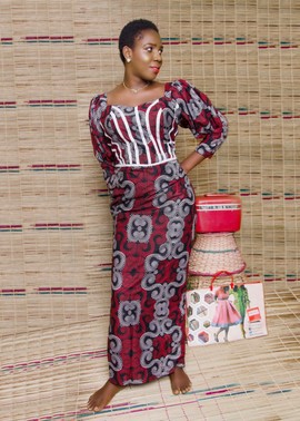 Aiesosa Long Fitted Dress| Ankara Gown| African print Dress| Ankara Style| Ankara