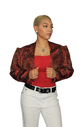 Wax Print Blazer, short Jacket Retro coat