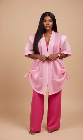 Stylish Pink Kimono Set - Chic and Comfortable Lounge Wear