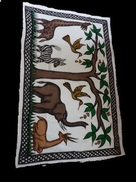 Tableau batik seine of the village