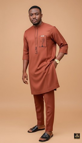 Orange Two-Piece Kaftan