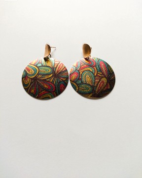 Boucles d'oreilles rondes design graphique