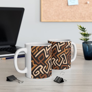 Nude/ Brown Bologan Ankara print floral in Every Sip: Coffee Mugs for Aficionados