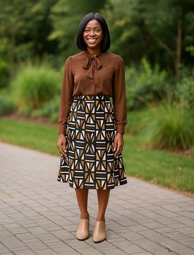 Mudcloth Print African Skirts | Women's Midi Style