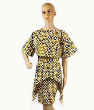 Two Piece Ankara Ruffle Skirt and Top