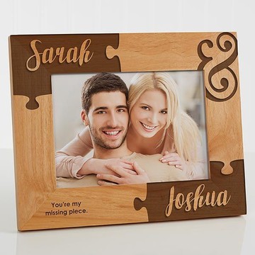 Cadre photo de couple en bois