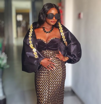 Lavonne Luxe Dress And Embellished Cape For Weddings/Special occasions/Prom Dress