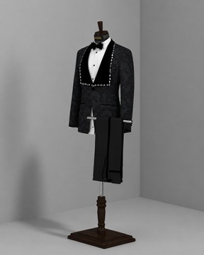 FLOWER TESTURED JACQUARD TUXEDO SUIT......BEST SELLER