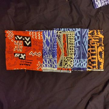 Lot 5 Coupons Tissus pagne Ndop Cameroun en coton léger 45x60