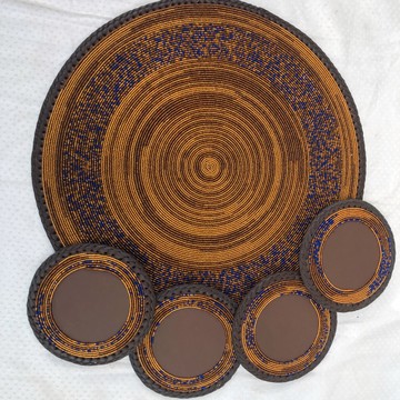 Un ensemble de 4 tapis muraux/décor perlé/tenture murale/décoration murale/décor à la maison/tapis de service à manger