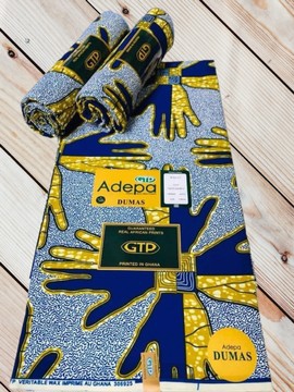 6 YARDS UNLIMITED EDITION WAX GOLD ANKARA FABRIC PATTERN: DISC
