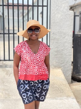 Ensemble mélange et match de batik africain (rouge, noir)