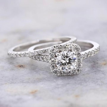 2pcs 2mm 14k White gold for her/14k Whitegold wedding rings pair