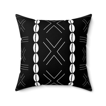 (2 Sets) - Cowrie African Mudcloth Pillow Cover | Afrocentric Decor (MORE SIZES AVAILABLE)