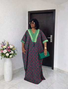 Elegant African Ankara bubu gown/Nigeria Fashion Ankara boubou dress/ Kaftan bubu dress