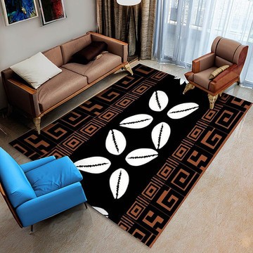 African Rug Carpet Cowrie Print (LARGER SIZES AVAILABLE)