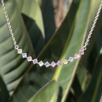 12 Sapphires &amp; Silver Necklace