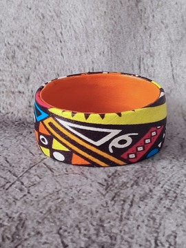 YEMOJA "M" bracelet in multicolored WAX fabric-loincloths