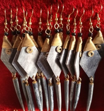African brass earrings, brass jewelry