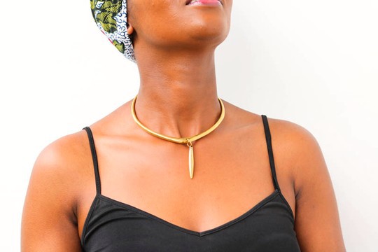 African Brass necklace, Choker Necklace, Pendant Brass necklace, Christmas gift for her, Moms gift