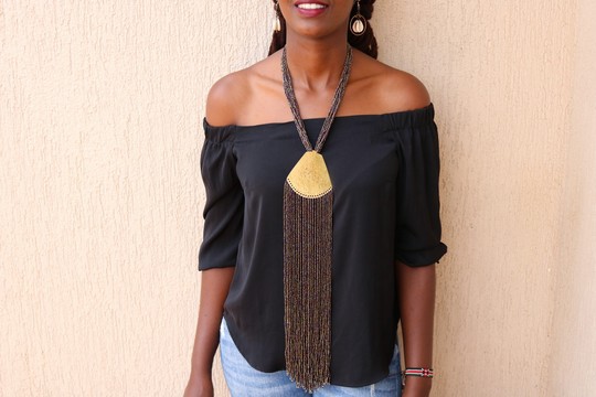 Collier pendentif perlé africain, bijoux africains, cadeau de Noël pour maman, collier tribal romantique