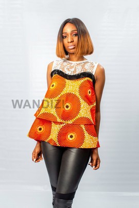 African Print Lace Top, Ankara Top, African Womens Clothing, African Clothing