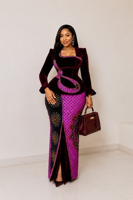 Robe de luxe en Ankara/Robe africaine élégante •