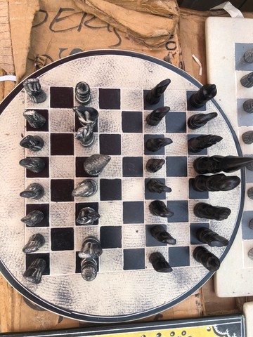 Handmade soapstone chess board