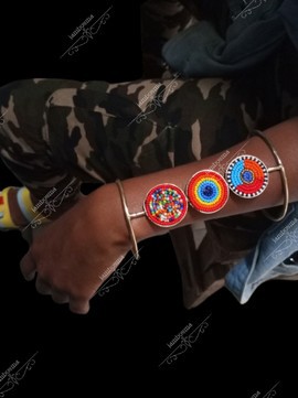 Manchette en laiton massif, bracelet de manchette en laiton africain, bracelet de déclaration