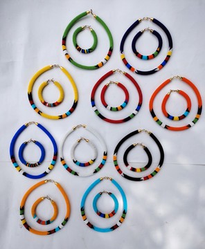 10 beaded necklaces plus matching bracelets,  female beaded jewelry set, wholesale necklaces
