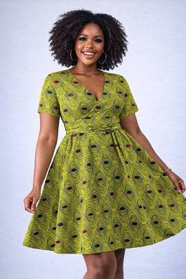 Wax print wrap dress