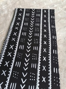 African Wax fabrics 100% cotton 1 yard "Bogolan black &amp; black"
