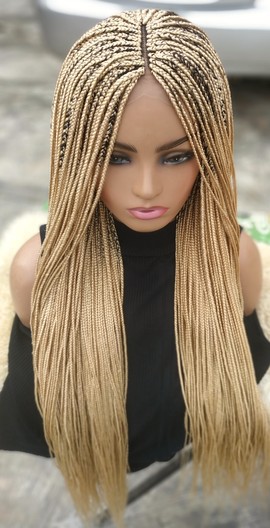 Tresses de boîte sans noeuds, perruque en dentelle 30 pouces