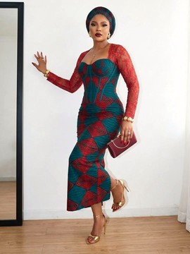 Ankara African Print Dress | Elegant African Gown | Luxury Asoebi Outfit | Custom Made Ankara Dress