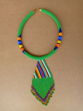Green tassel necklace/ maasai necklace/ African chain