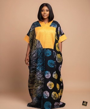 Robe longue en batik