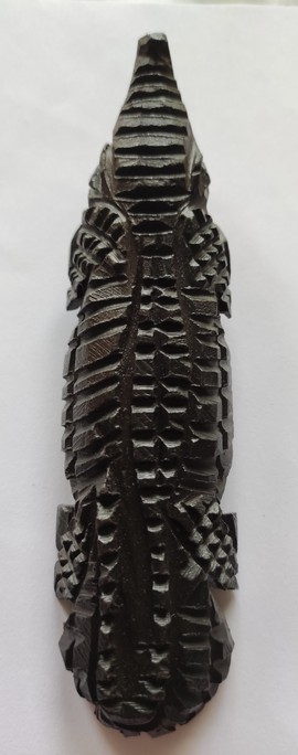 Ebony wood bottle opener in the shape of a crocodile - bottle opener