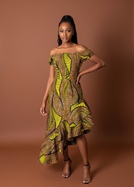 Stylish Off-Shoulder Asymmetrical Dress