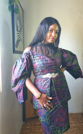 Elegant African Woman Mid-length Ankara Dress/African Prints/Plus Size//Weddings/Special Occasions