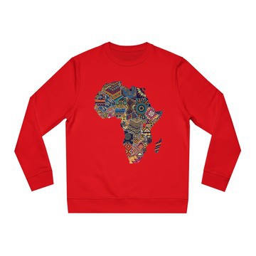 Sweat rouge carte d'Afrique en coton biologique (unisexe)