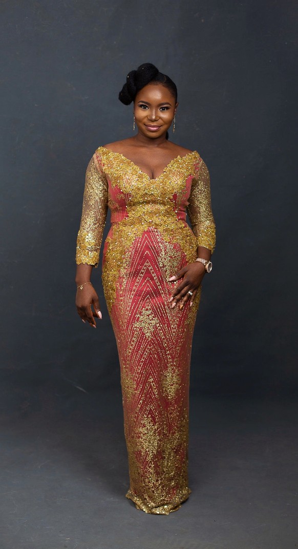 Gold and burgundy wedding dress with detachable tail by house-of-riyah -  ANKA