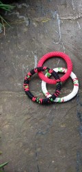 Masai beaded bracelets,boho bracelets,red bangles,pearl bracelet