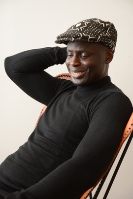 Men's Black Bogolan Beret