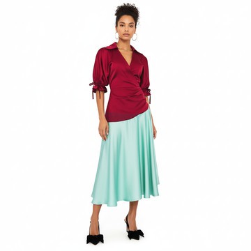 Robe midi portefeuille bicolore LUMINA