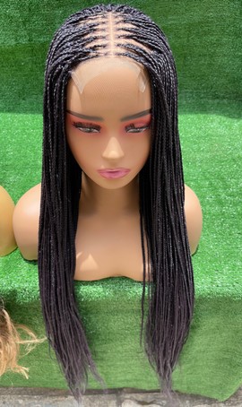 Bone Straight braided wig(1b/purple)