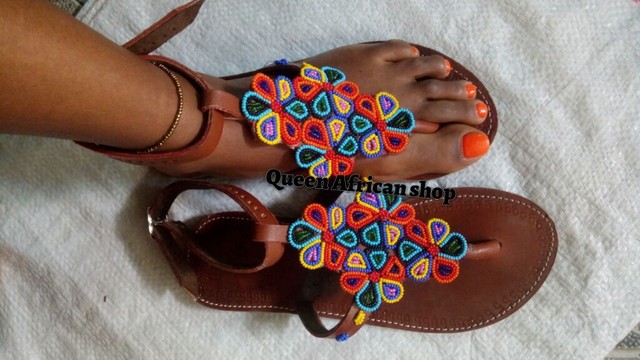 African Kenyan Maasai Women gladiator sandals