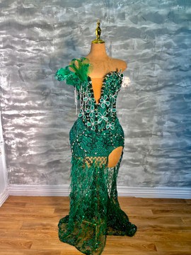 Emerald Green prom dress, emerald green dinner dress