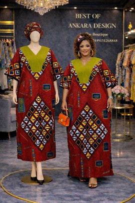 Red Ankara Bubu Maxi Dress – African Free Style